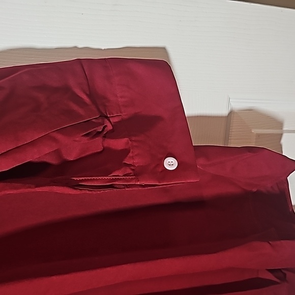 SHEIN Curve Long Sleeve Button Front Shirt Dress Maroon Size 2X - Picture 3 of 8